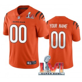 Maillot Homme Cincinnati Bengals Personnalisé 2022 Super Bowl LVI Orange Vapor Limited